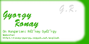 gyorgy ronay business card